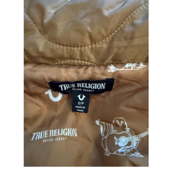 True Religion Women’s Brown Quilted Puffer Jacket Size SP - Picture 3 of 9